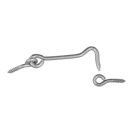 National Hardware National Hardware Zinc-Plated Silver Steel 3 in. L Hook and Eye 2 pk N117-994